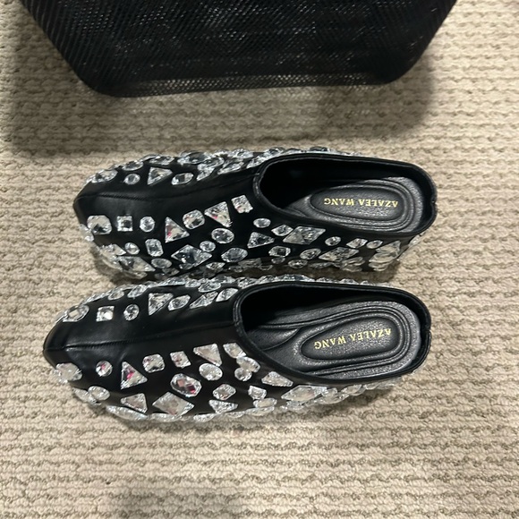 Black Rhinestone Platform Shoes - Picture 3 of 3